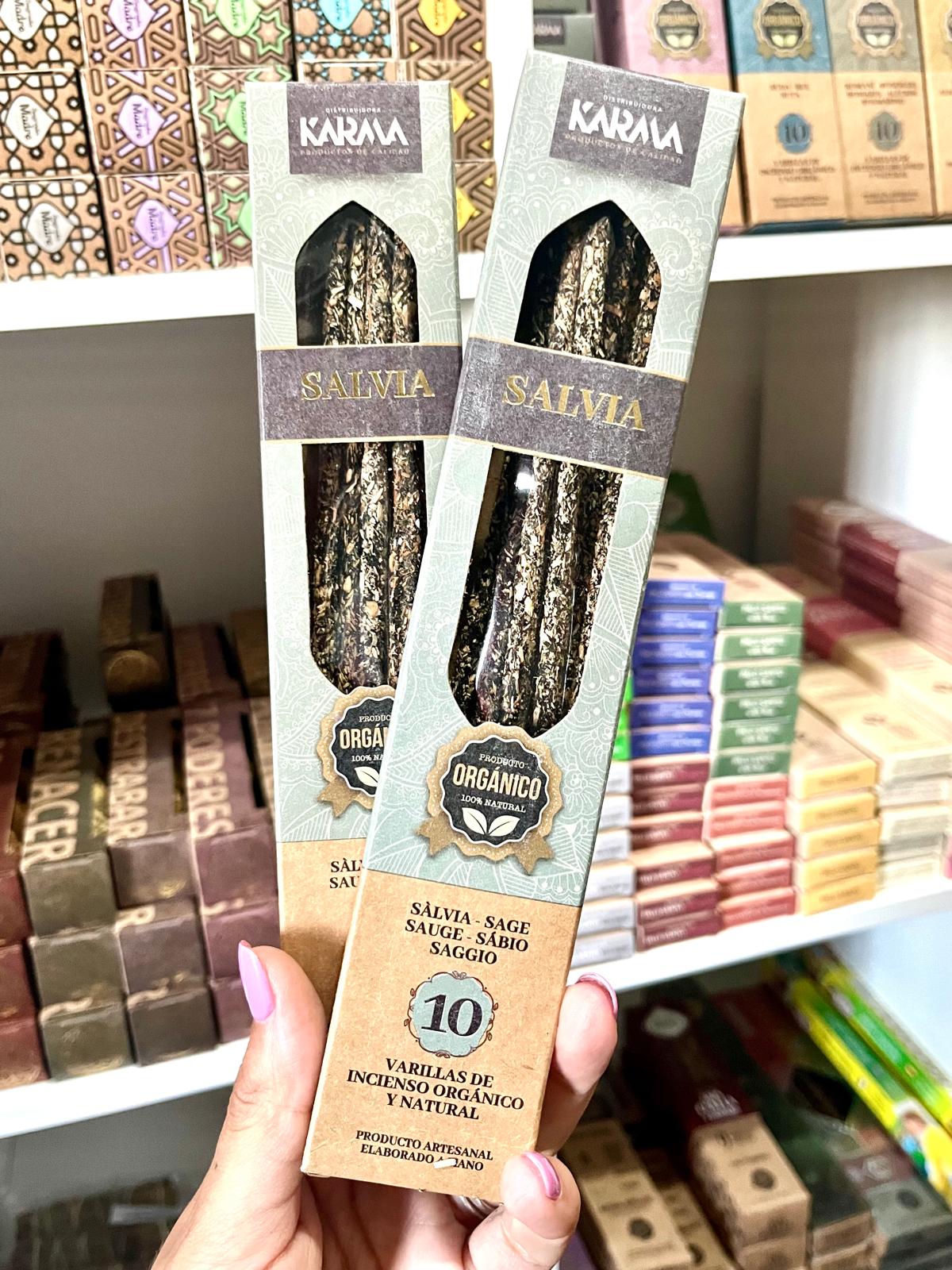 INCIENSO ORGANICO DE SALVIA BLANCA (25 GRAMOS - 10 STICKS)