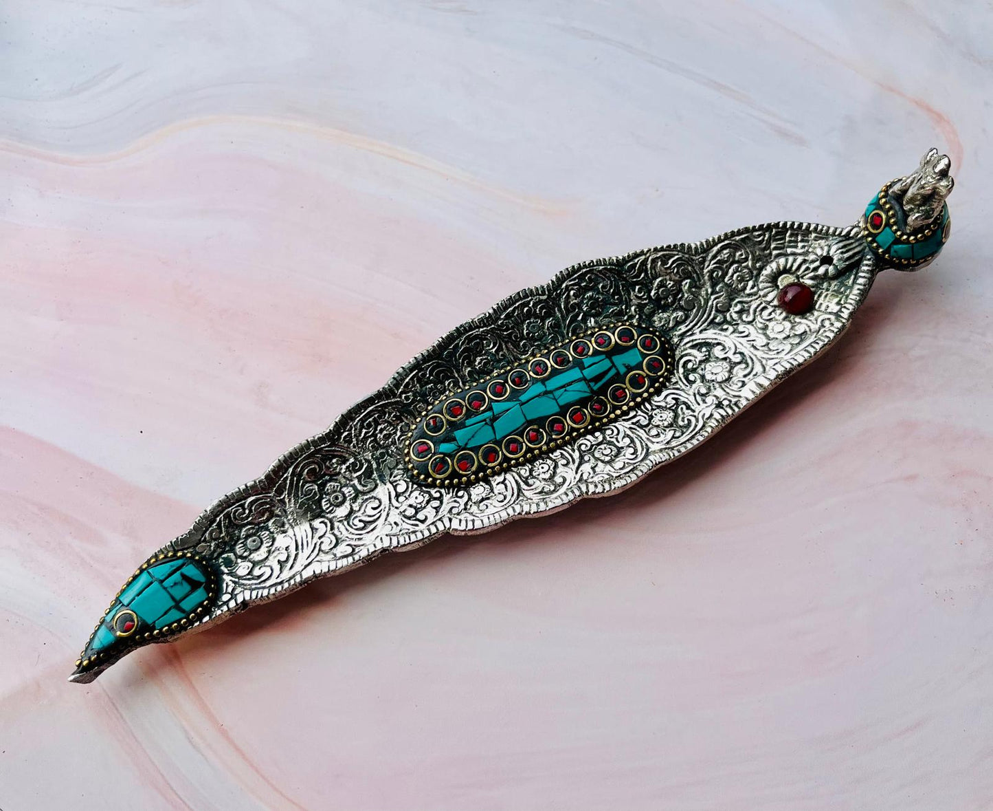 INCENSARIO GONDOLA CON PEDRERIA Y GANESHA (22,54 cm)