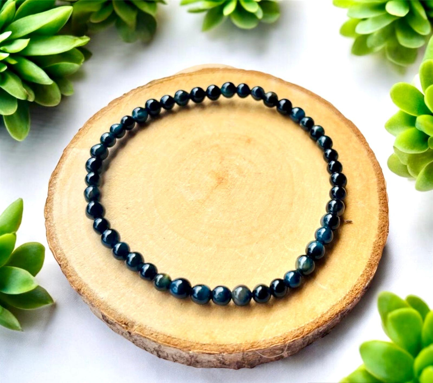 PULSERA BOLA OJO DE HALCÓN 4MM