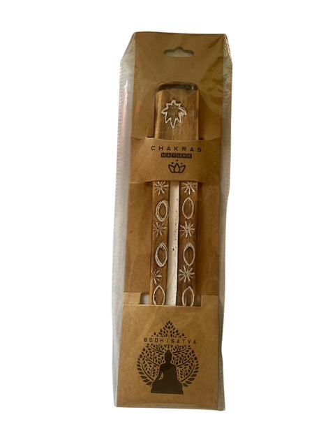 INCENSARIO MADERA NATURE (HOJA TALLADA)